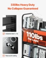 Didelis Knygų Bibliotekos Vežimėlis 159 kg, 3 Dvipusės W Formos Lentynos - Image 3