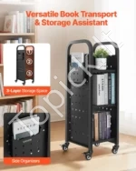 Knygų Bibliotekos Vežimėlis 100 kg, 3 Lentynos - Image 2