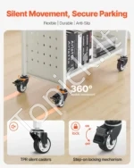 Knygų Bibliotekos Vežimėlis 150 kg, 3 Vienpusės L Formos Lentynos - Image 4