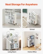 Knygų Bibliotekos Vežimėlis 150 kg, 3 Vienpusės L Formos Lentynos - Image 6