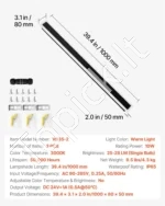 Modernūs LED lauko sieniniai šviestuvai, 2 vnt. komplektas (1000 mm) - Image 7
