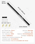 Modernūs LED lauko sieniniai šviestuvai, 2 vnt. komplektas (1200 mm) - Image 8