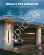 Modernūs LED sieniniai lauko šviestuvai, 2 vnt. (80 cm) - Image 5