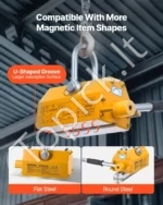 Permanentinis Kėlimo Magnetas 1000 kg Keliamoji Galia, Neodimio Magnetas su Atblokavimo Rankena ir Plieniniu Kabliu - Image 4