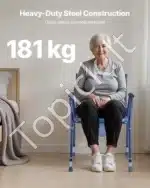 Šoninis tualeto krėslas 3-in-1 iki 181 kg, reguliuojamas aukštis - Image 3