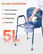 Šoninis tualeto krėslas 3-in-1 iki 181 kg, reguliuojamas aukštis - Image 5