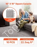 Savaime lipnios kiliminės plytelės 457 x 457 mm (10 vnt.) – Tamsiai ruda spalva - Image 2
