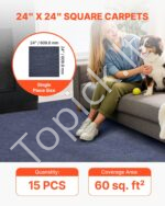 Savaime lipnios kiliminės plytelės 610x610 mm (15 vnt.) – Pilka spalva - Image 2