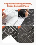 Savaime lipnios modulinės kiliminės plytelės 610x610 mm (24 vnt.) – Pilka spalva - Image 3