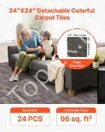 Savaime lipnios modulinės kiliminės plytelės 610x610 mm (24 vnt.) – Tamsiai ruda spalva - Image 2