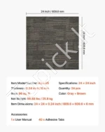 Savaime lipnios modulinės kiliminės plytelės 610x610 mm (24 vnt.) – Tamsiai ruda spalva - Image 7