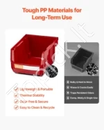 Sieninė daiktų laikymo sistema su plastikinėmis dėžėmis (12 vnt. dėžių, 3 metaliniai bėgeliai) - Image 3