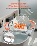 Sukamoji Dušo ir Vonios Kėdė su Porankiais bei Nugaros Atrama iki 100 kg, Reguliuojama Sėdynė Pagyvenusiems ir Neįgaliesiems - Image 2