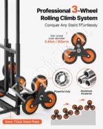 Sulankstomas laiptų vežimėlis su 6 ratais (100 kg) - Image 3