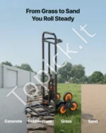 Sulankstomas laiptų vežimėlis su 6 ratais (100 kg) - Image 6