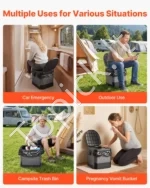 Sulankstomas nešiojamas tualetas, iki 150 kg , stovyklavimo tualetas su transportavimo krepšiu ir šiukšlių maišais - Image 6