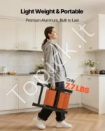 Sulankstomos 2 pakopų aliuminio kopėčios su plačiais laipteliais ir rankena (150 kg) - Image 6