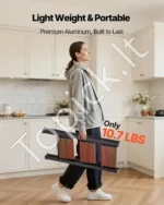 Sulankstomos 3 pakopų aliuminio kopėčios su plačiais laipteliais ir rankena (150 kg) - Image 6