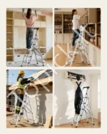 Sulankstomos 5 pakopų aliuminio kopėtėlės (150 kg) - Image 7