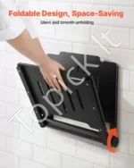 Sulenkiama dušo kėdė su atlošu, montuojama prie sienos, 452 mm, iki 180 kg - Image 3
