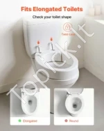 Tualeto Sėdynės Paaukštinimas Pailgoms Unitazų Sėdynėms iš HDPE - Image 3