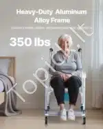 Tualeto kėdė su 4 ratukais, keturi viename paaukštinta tualeto sėdynė, 159 kg - Image 5