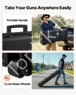 Vandeniui atsparus kietas ginklų dėklas su ratukais ir išimamu XPE putplasčiu, 134,1 cm (Juodas) - Image 7