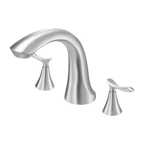 de2FBDFDPKBDHS2GLO2SP002V02Fgoods_img-v12Froman-tub-faucet-m100-1.2.jpg 3 skylių vonios maišytuvas su aukštu lanku ir 2 rankenėlėmis, šlifuotas plienas - Image 1