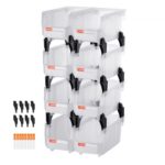 Skaidrios plastikinės sujungiamos daiktų saugojimo dėžės (8 vnt. rinkinys)  27.6 x 14 x 13 cm (8 Pack),