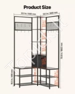 1800 mm Kampinė Prieškambario Kabykla su Batų Lentyna ir Suoliuku – Modernus ir Vietą Taupantis Sprendimas - Image 5