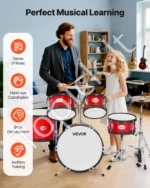 5 dalių būgnų komplektas pradedantiesiems su 40 cm bosiniu būgnu, raudonas - Image 5