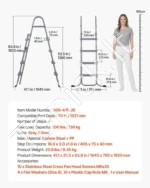 A formos baseino kopėčios, 4 laiptelių, skirtos 132 cm aukščio sienoms - Image 7
