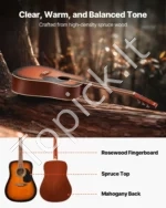 Akustinė gitara - Dreadnought, 104 cm, Sunburst, spalvos pradedančiųjų rinkinys suaugusiems - Image 2
