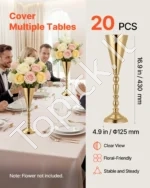 Auksiniai klasikiniai stovai-vazos stalų dekoracijoms ir banketams, 43 cm, 20 vnt. - Image 3