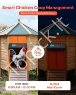 Automatinės vištidės durelės su laikmačiu ir apsauga nuo prispaudimo, oranžinės - Image 2