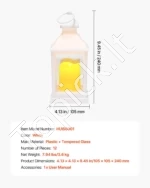 Balti dekoratyviniai plastikiniai žibintai su integruotomis LED žvakėmis šventėms, 10,5x10,5x24 cm, 12 vnt. - Image 7