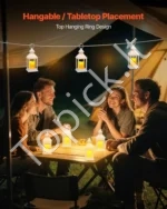 Balti dekoratyviniai plastikiniai žibintai su integruotomis LED žvakėmis šventėms, 10,5x10,5x24 cm, 12 vnt. - Image 5
