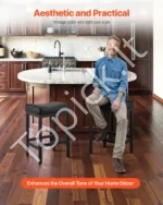 Baro kėdžių komplektas iš 2 vnt., PU oda su balno formos sėdyne ir metalinėmis kojomis, 62 cm - Image 5