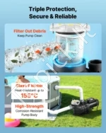 Baseino siurblys, 3000 W, 35 000 l/h, su 24 valandų laikmačiu - Image 5