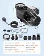 Baseino siurblys, 400 W, 11 100 l/h, su 24 valandų laikmačiu - Image 6