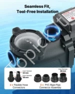 Baseino siurblys, 400 W, 11 100 l/h, su 24 valandų laikmačiu - Image 4