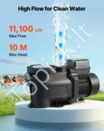 Baseino siurblys, 400 W, 11 100 l/h, su 24 valandų laikmačiu - Image 2