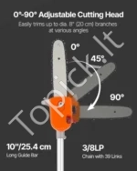 Benzininis aukštapjovė-genėtuvas su besisukančia galvute, 43 cm³, 2-taktis, 25,4 cm pjovimo juosta - Image 4