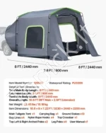 Didelė SUV automobilių palapinė 5–9 asmenims, 2440 x  800 mm, PU3000 mm - Image 7