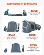 Didelė SUV automobilių palapinė 5–9 asmenims, 2440 x  800 mm, PU3000 mm - Image 6