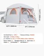 Didelė SUV automobilių palapinė 6 asmenims, 3,048 x 2743 x 2200m m, PU2000 mm - Image 6