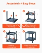 Dviejų aukštų lauko šoninis staliukas iš HDPE, 45 cm (mėlynas) - Image 4