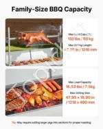 Elektrinis lauko kepsninės iešmas su anglių vonele, 60 kg apkrova - Image 3