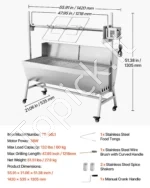 Elektrinis lauko kepsninės iešmas su anglių vonele, 60 kg apkrova - Image 7
