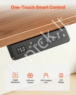 Elektrinis reguliuojamo aukščio stalo rėmas, 104–160 cm ilgio, su dvigubu varikliu ir 4 aukščio atminties nustatymais - Image 6